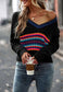 Contrast Multicolor Striped Sweater