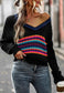 Contrast Multicolor Striped Sweater