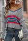 Contrast Multicolor Striped Sweater