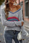 Contrast Multicolor Striped Sweater