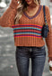 Contrast Multicolor Striped Sweater