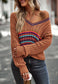 Contrast Multicolor Striped Sweater