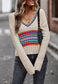 Contrast Multicolor Striped Sweater