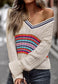 Contrast Multicolor Striped Sweater