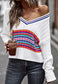 Contrast Multicolor Striped Sweater