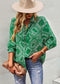 Geometric Bandana Print Button Blouse