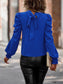 Puff Sleeve Back Tie Blouse