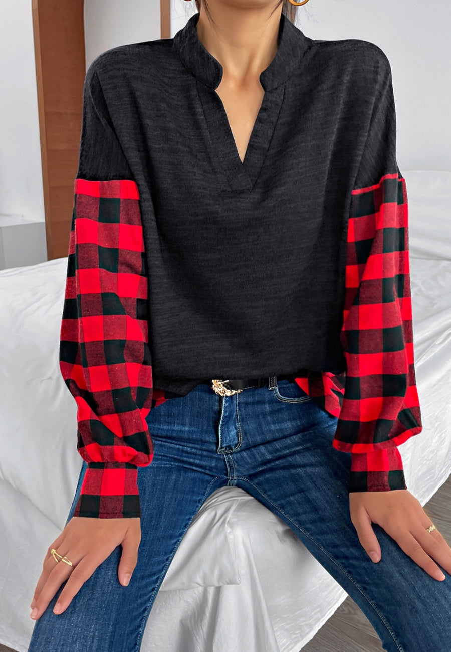 Two Tone Buffalo Plaid Sweater