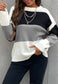 Basic Color Block Striped Sweater