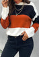 Basic Color Block Striped Sweater