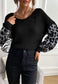 Textured V Neck Two Tone Sweater