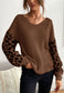 Textured V Neck Two Tone Sweater