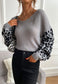 Textured V Neck Two Tone Sweater