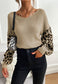 Textured V Neck Two Tone Sweater