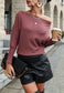 One Shoulder Waffle Knit Sweater