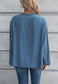 Round Neck Contrast Button Blouse