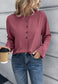 Round Neck Contrast Button Blouse