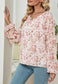 Floral Print Ruffle Sleeve Blouse