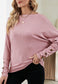 Boat Neck Button Sleeve Sweater