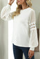 Swiss Dot Bishop Sleeve Blouse