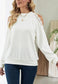 Lace Trim Shoulder Cutout Sweater