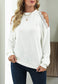 Lace Trim Shoulder Cutout Sweater