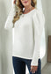 Gigot Sleeve Button Detail Top