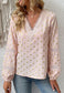 Crochet Lace Detail Dotted Blouse