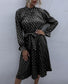 Ruffle High Neck Polka Dot Dress