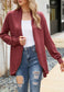 Solid Color Rounded Hem Cardigan