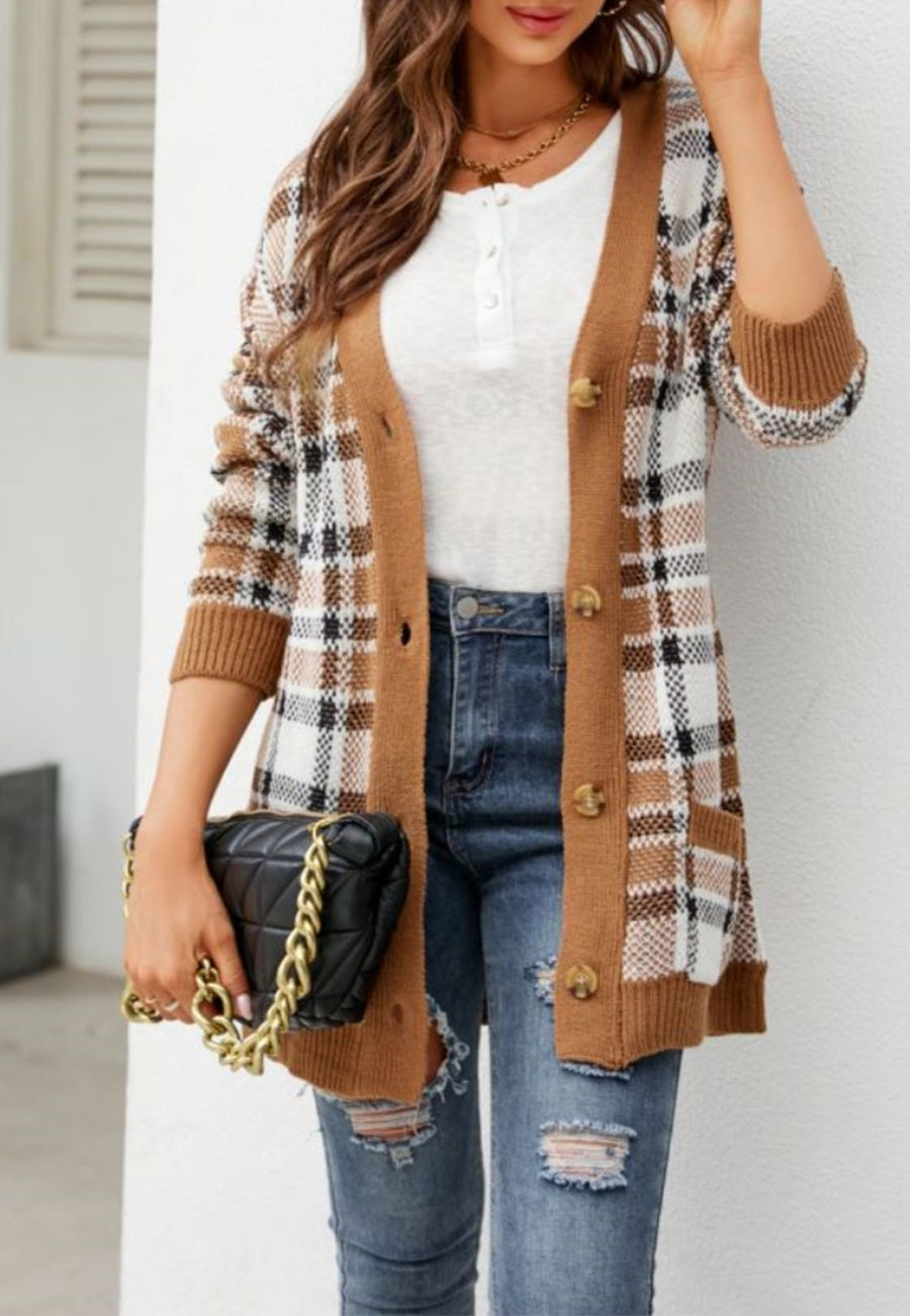 Aztec Print Button Down Cardigan