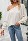 Solid Color One Shoulder Sweater