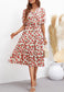 Romantic Floral Print Collared Dress
