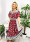 Vintage Printed Short Sleeve Dress