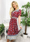 Vintage Printed Short Sleeve Dress