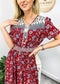 Vintage Printed Short Sleeve Dress
