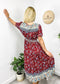 Vintage Printed Short Sleeve Dress
