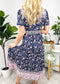 Vintage Printed Short Sleeve Dress