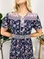 Vintage Printed Short Sleeve Dress