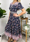 Vintage Printed Short Sleeve Dress