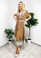 Vintage Printed Short Sleeve Dress