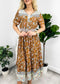 Vintage Printed Short Sleeve Dress