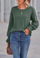 Solid Color Shirred Cuff Sweater