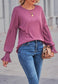 Solid Color Shirred Cuff Sweater