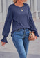 Solid Color Shirred Cuff Sweater