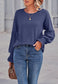 Solid Color Shirred Cuff Sweater