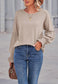 Solid Color Shirred Cuff Sweater