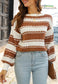 Mixed Striped Drop Shoulder Sweater
