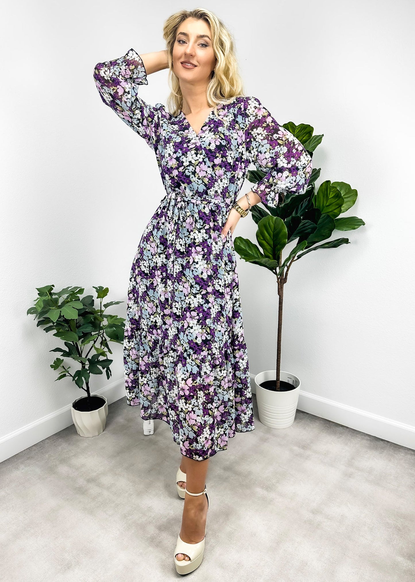 Floral Print Light Wrap Dress