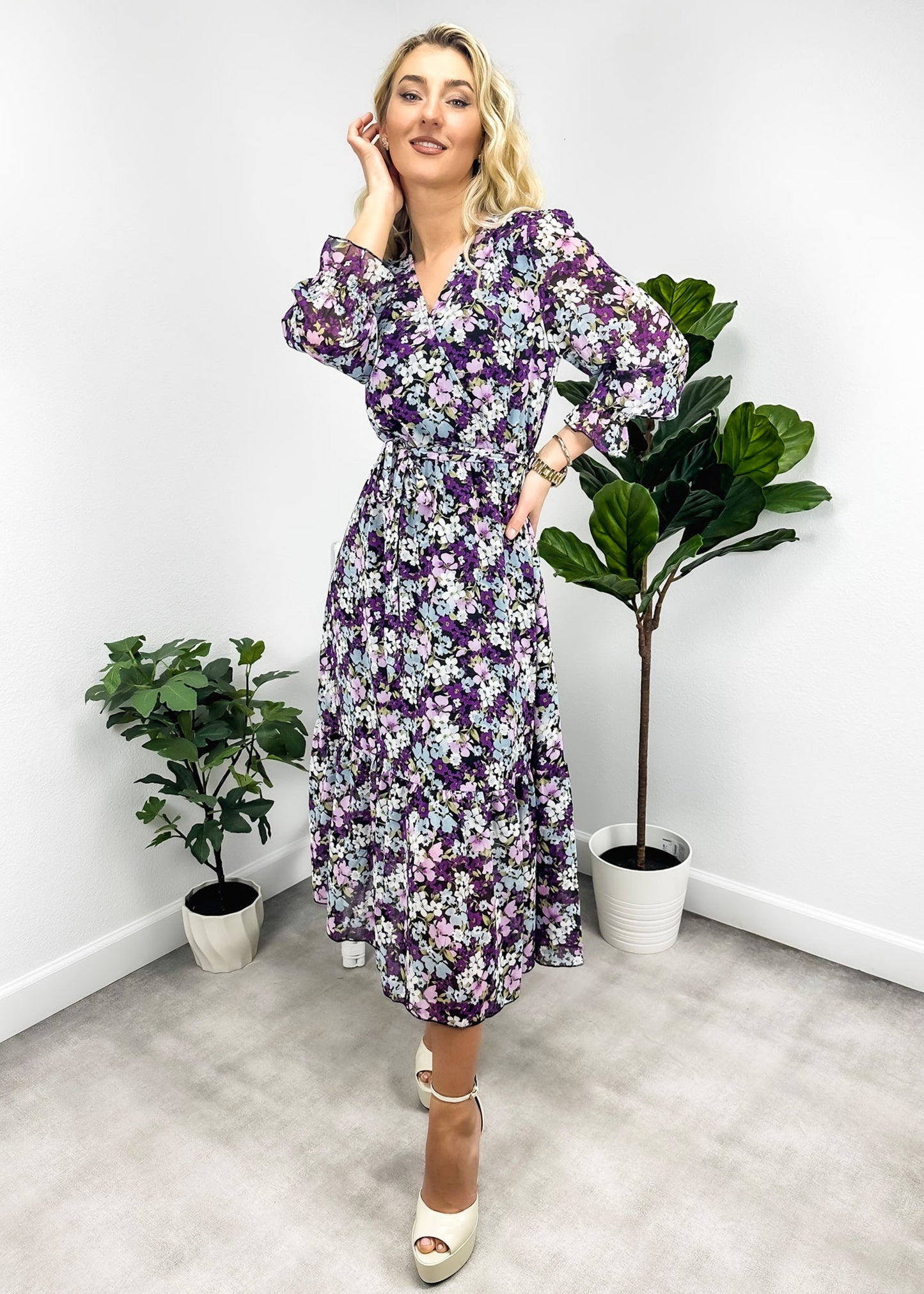 Floral Print Light Wrap Dress